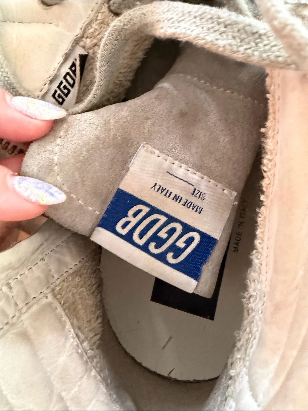 GGDB-Style Cream & Beige High-Top Sneaker for Women